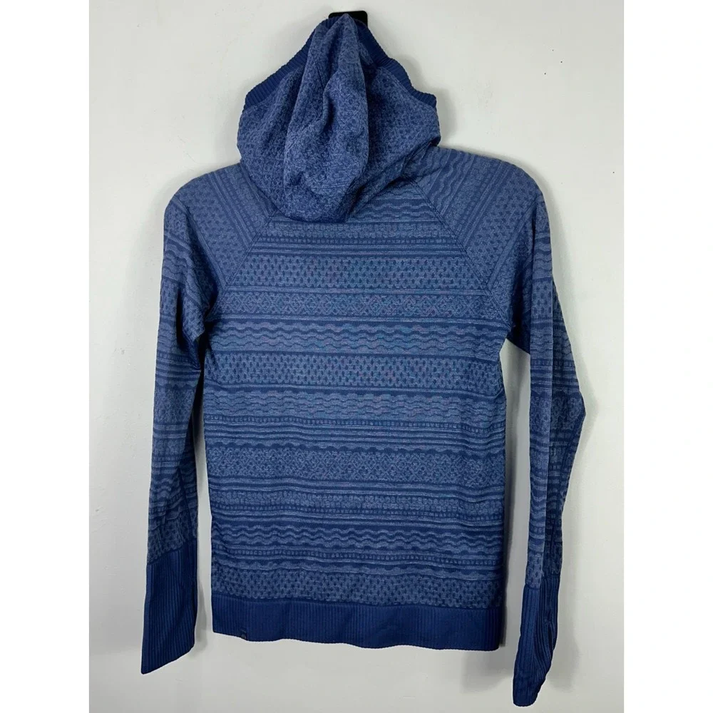 Lululemon Rest Less Hoodie‎ Pullover Women Size 2 Gatsby Blue Seamless Running